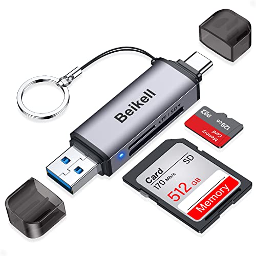 Lettore di Schede SD/Micro SD, Beikell Alta Velocità Alluminio Adattatore USB...