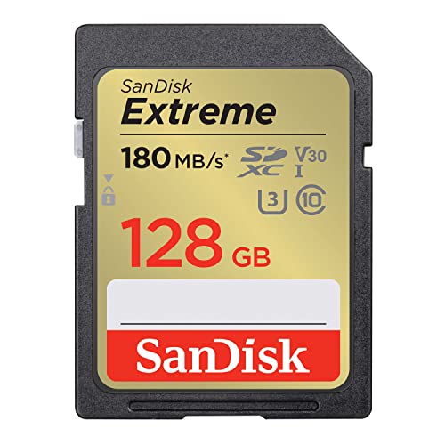 SanDisk Scheda SDXC Extreme da 128 GB + RescuePRO Deluxe, fino a 180 MB/s,...